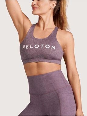 Peloton Women's Heathered Strappy Sports Bra (Purple)